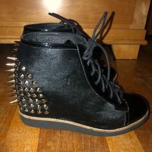 Jeffrey Campbell Studded Spiked Wedge Sneakers